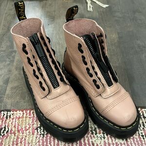 Dr. Martens Pink Leather Women's Boots